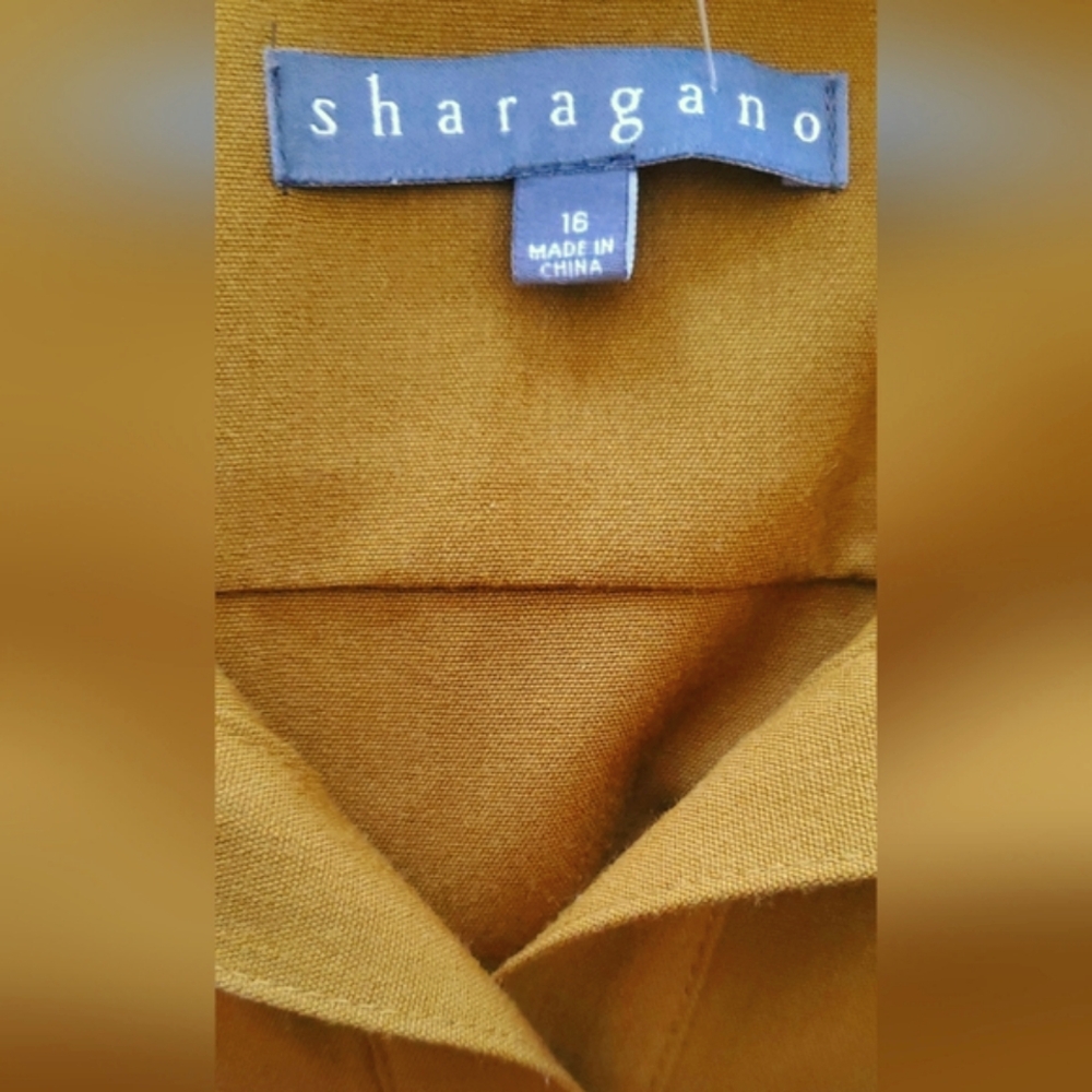 Sharagano Olive Long Sleeve Dress - Picture 12 of 13